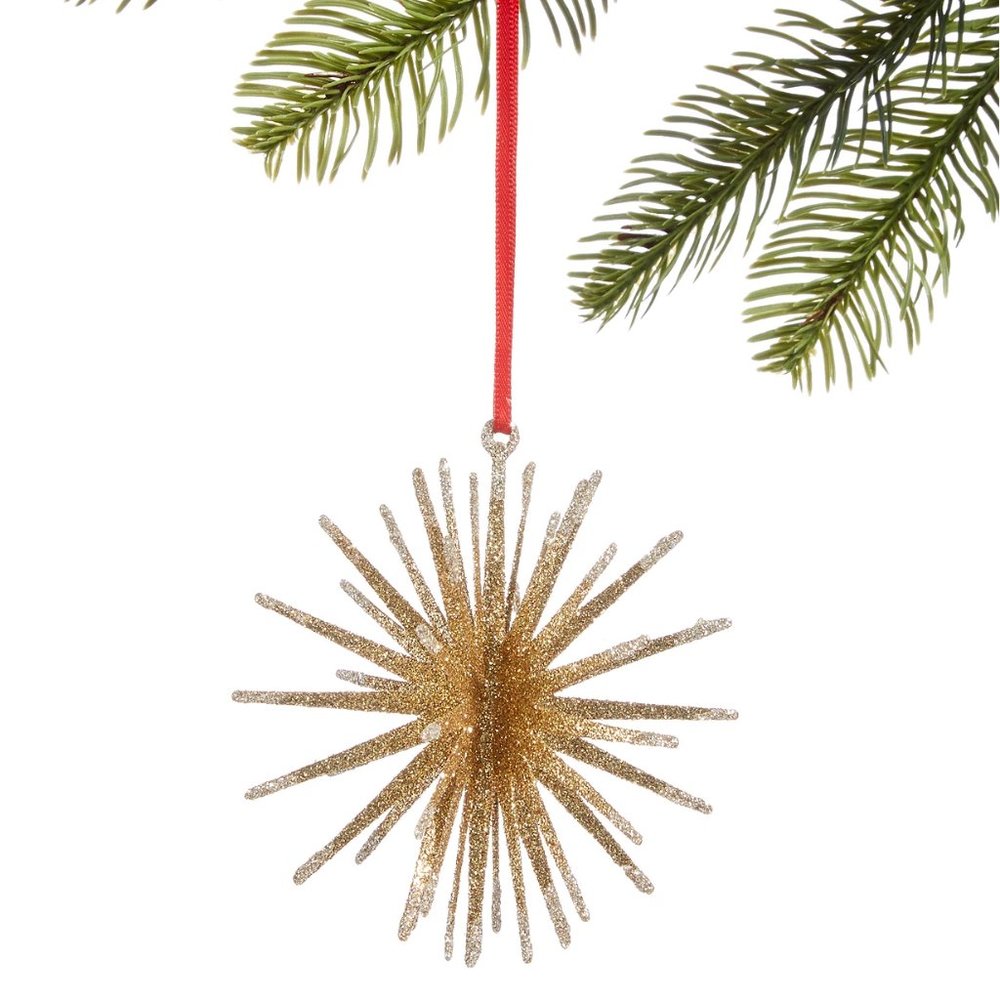 Holiday Lane Gilt-Tone Glitter Shine Bright Iron/Plastic 3D Star Ornament